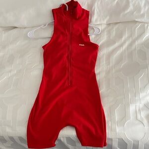 Red STAX Sleeveless Jumpsuit
